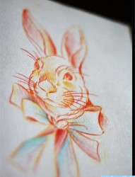 兔子纹身手稿图案