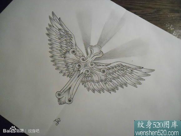 点击大图看下一张:一组超酷经典十字架纹身手稿套图