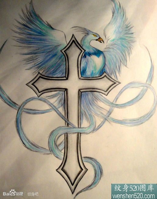 点击大图看下一张:一组超酷经典十字架纹身手稿套图图5