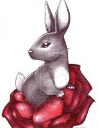 小巧可爱的一张小兔子纹身图片