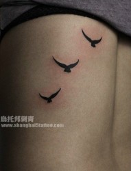 女人腰部潮流流行的大雁纹身图片