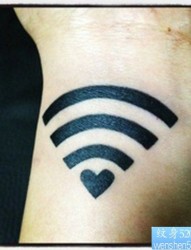 小清新wifi手机信号标识纹身图片