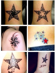 一组小清新星星纹身图片由纹身520图库推荐