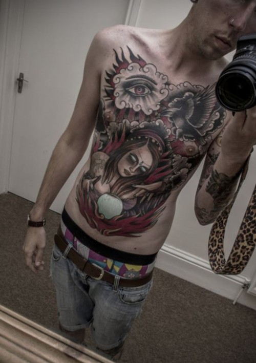 点击大图看下一张：欧美潮男炫酷个性纹身图2