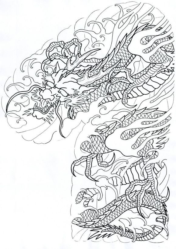点击大图看下一张：龙纹身手稿欣赏图3
