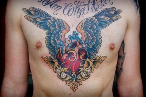 点击大图看下一张:男性前胸个性霸气的纹身图6