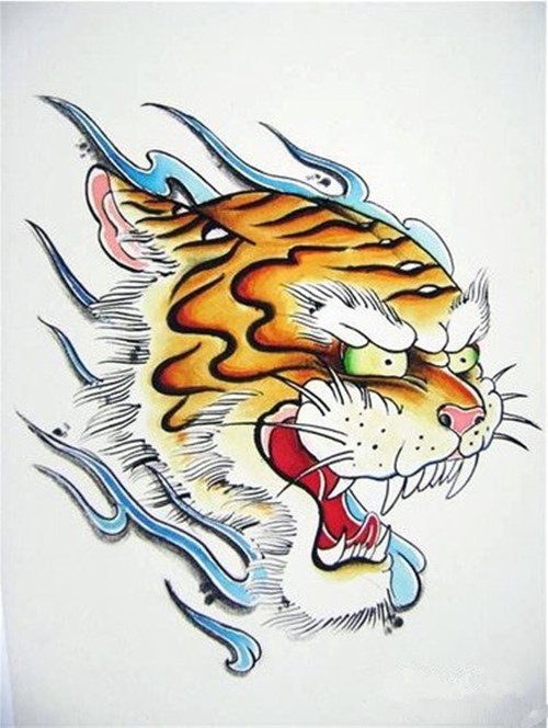 点击大图看下一张：老虎纹身手稿欣赏图3