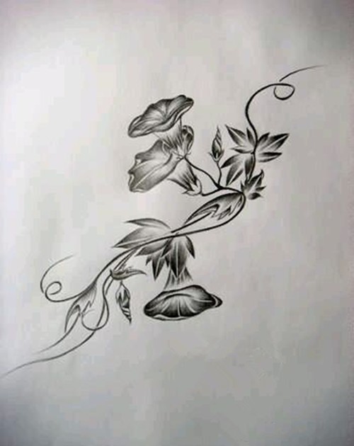 点击大图看下一张：漂亮的花朵纹身作品 手稿欣赏图3