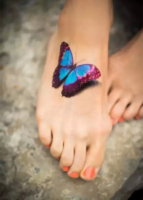 点击大图看下一张：清新淡雅的蝴蝶纹身图3