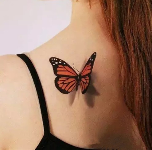 点击大图看下一张：精致的蝴蝶纹身图2