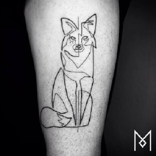 点击大图看下一张：”一笔纹身”，来自现居德国的伊朗纹身艺术家 Mo Ganji