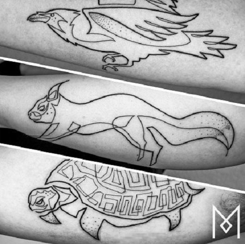 点击大图看下一张：”一笔纹身”，来自现居德国的伊朗纹身艺术家 Mo Ganji图3