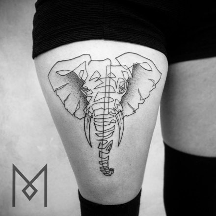 点击大图看下一张：”一笔纹身”，来自现居德国的伊朗纹身艺术家 Mo Ganji图6
