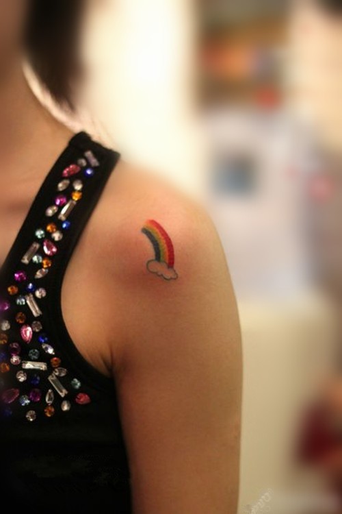 点击大图看下一张：手臂小清新彩虹纹身