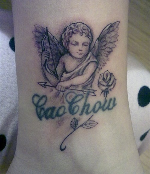 点击大图看下一张：可爱的小天使纹身图案图6