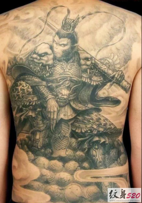 点击大图看下一张：一组西游记人物纹身图案
