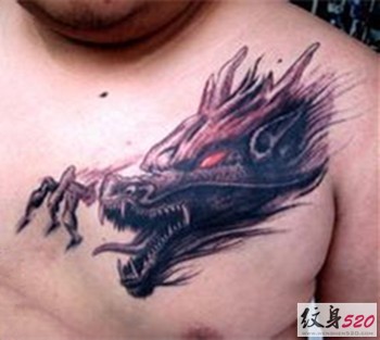 点击大图看下一张：男性喜爱的邪龙纹身图4