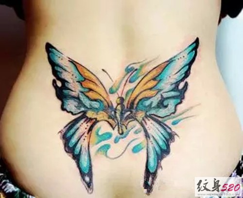 点击大图看下一张：性感小蛮腰上的蝴蝶纹身图5