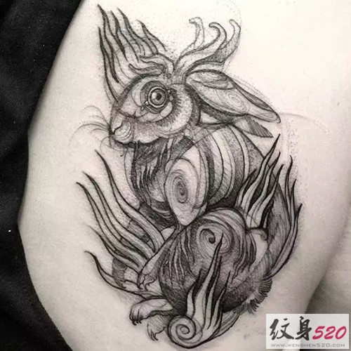 点击大图看下一张：纹身艺术家Naomi的趣味小动物纹身图4
