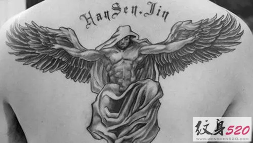 点击大图看下一张：神之使者  神圣的天使纹身图4