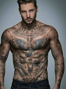 欧美男明星满身个性纹身图案酷极了