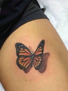 漂亮的小蝴蝶3d纹身很逼真