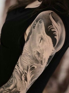 手臂小狗纹身图片可爱极了