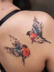可爱精灵小鸟纹身图片美美哒