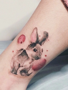 萌萌开爱的几款小兔子纹身