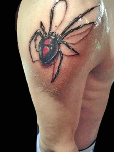 相当逼真的大臂蜘蛛3d纹身