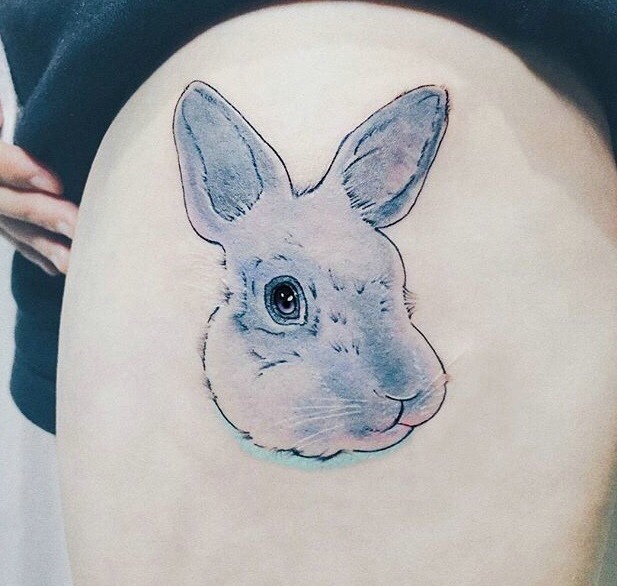 点击大图看下一张：一组楚楚动人的可爱小兔子纹身(2/4)