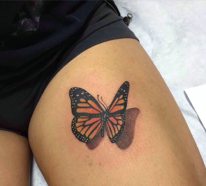 点击大图看下一张：漂亮的小蝴蝶3d纹身很逼真(1/1)