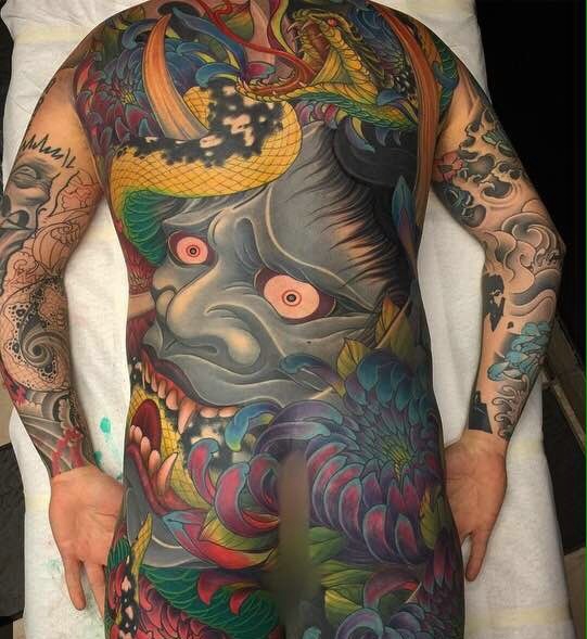 点击大图看下一张:日式彩色大般若纹身图片霸气十足(1/1)