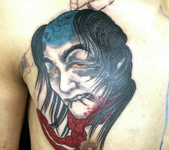 点击大图看下一张：一组日式邪恶的另类图腾纹身图片(5/5)