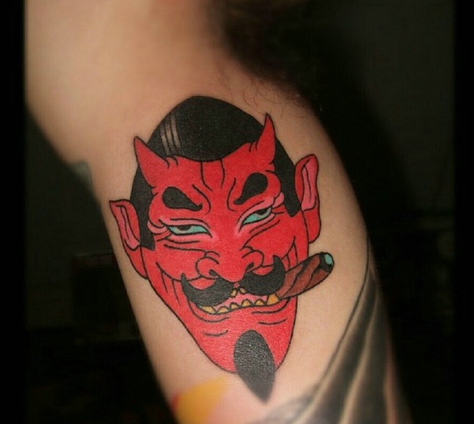 点击大图看下一张：一组日式邪恶的另类图腾纹身图片(2/5)