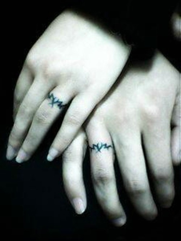点击大图看下一张：女生手指简单纹身图案(1/1)