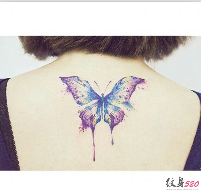 点击大图看下一张：漂亮的蝴蝶图腾纹身