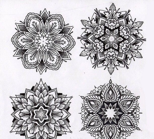 点击大图看下一张:时尚简约的梵花纹身素材手稿