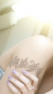 性感美女蕾丝手臂纹身图