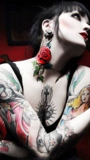性感狂野美女艺术纹身
