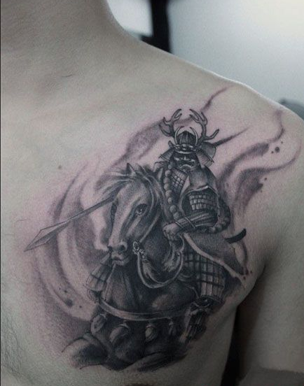 点击大图看下一张：日本武士本多平八郎纹身