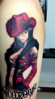 手臂海贼王妮可罗宾纹身图案