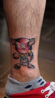 海贼王乔巴脚踝纹身图案