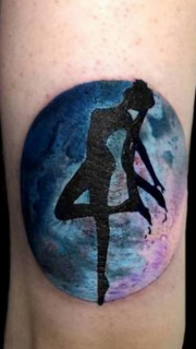 手臂彩色星空美少女战士纹身图案