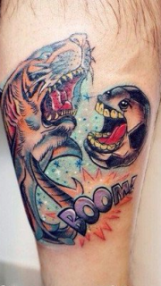 惊悚的海狮纹身图案