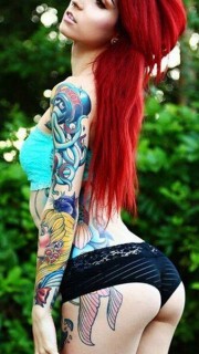 女性花臂纹身图案