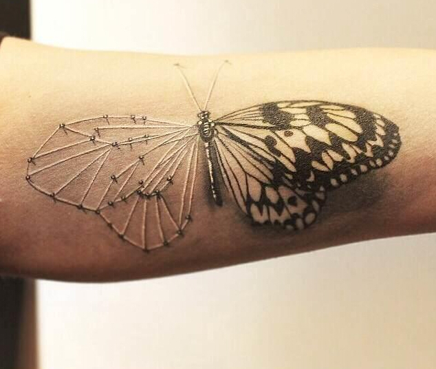 点击大图看下一张：新颖的蝴蝶纹身图案