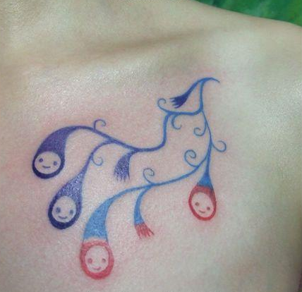 点击大图看下一张:彩色图腾藤蔓纹身图案