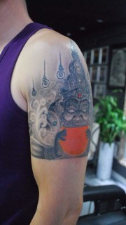 手臂泰国转运拉胡纹身图案