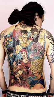 满背日本动漫人物纹身图案